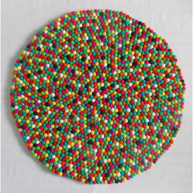 100cm Random Multi-Colored Felt Rug